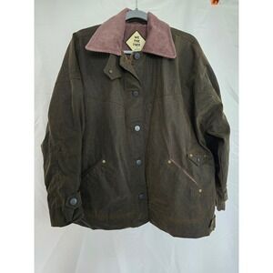 We The Free Brown Corduroy Collar Waxed Cotton Blend Field Jacket Size S